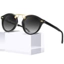 CARFIA Small-Face Double-Bridge (Black Acetate, Polarized)