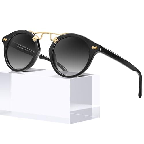 CARFIA Small-Face Double-Bridge (Black Acetate, Polarized)